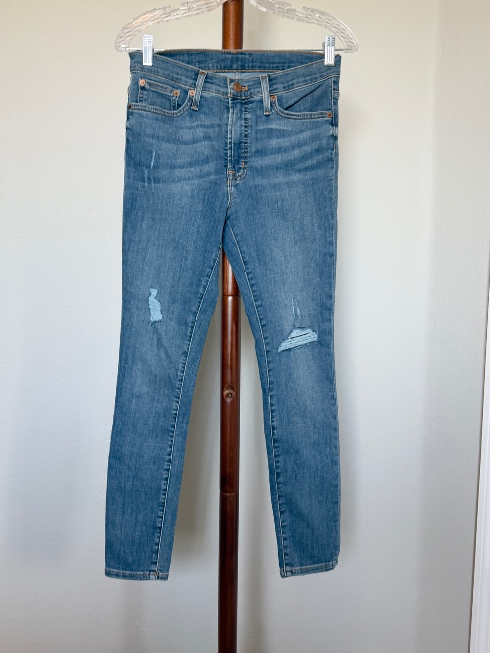 J.Crew Mercantile Distressed High-Rise Skinny Ankle Jeans